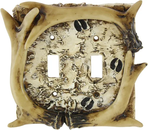 Vista 9 de Black Bear - Cubierta de triple interruptor para decoración del hogar, árbol de escalada de oso de vida silvestre, caza rústica con tornillos