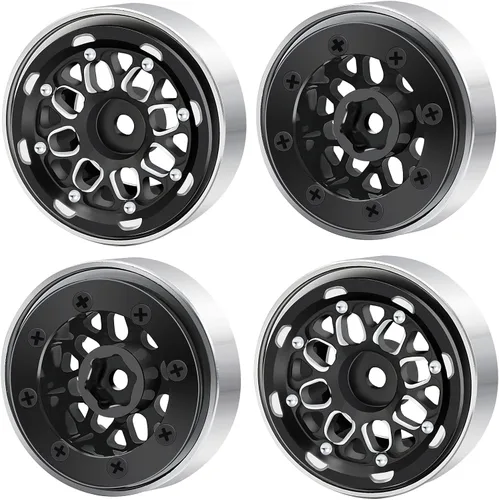 Vista 4 de Benedict Harry - Juego de 4 ruedas para llantas de oruga para 1/18 TRX4M TRX4-M Axial AX24 SCX24 Bronco Deadbolt C10 JLU Gladiator piezas de Negro