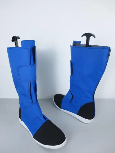 Vista 3 de YuanCos Anime Manga Son Goku Kakarot Mono Boy Azul Largo Cosplay Zapatos Botas