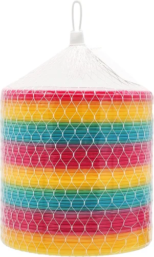 Vista 3 de The Dreidel Company Paquete de 2 resortes helicoidales de plástico arcoíris jumbo, recuerdo de fiesta para niños, envuelto individualmente, resorte