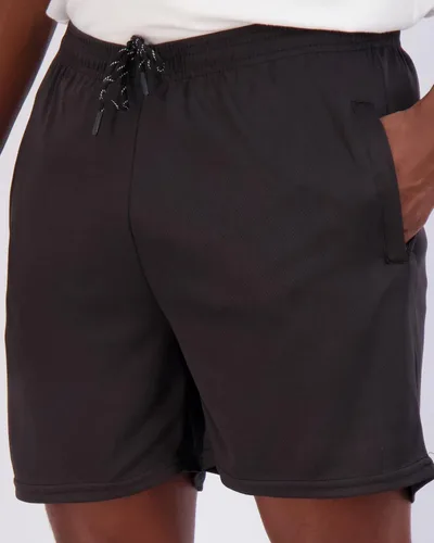 Vista 3 de Real Essentials Paquete de 4 pantalones cortos deportivos de malla de secado rápido para hombre con bolsillos con cremallera
