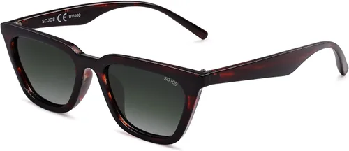 Vista 13 de SOJOS Gafas de sol polarizadas cuadradas estrechas estilo ojos de gato para mujeres, retro, modernas, para conducir SJ2169