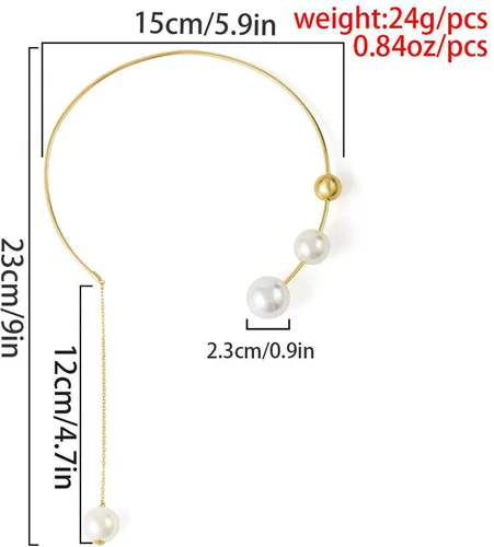 Vista 3 de Collar de perlas para mujer, gargantilla abierta de perlas, collar con colgante de perlas para niñas, collar de perlas para joyería de boda, regalo