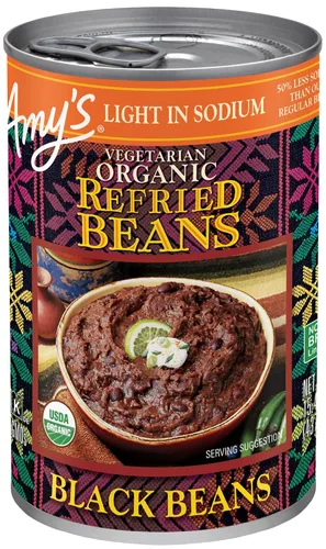 Vista 12 de Amy's Frijoles refritos orgánicos enlatados, frijoles tradicionales ligeros en sodio, veganos sin gluten y vegetarianos, 15.4 onzas (paquete de 12)