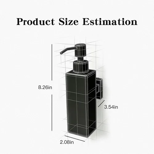 Vista 2 de Dispensador de jabón negro, dispensador de jabón líquido de acero inoxidable 304 montado en la pared para cocina y baño