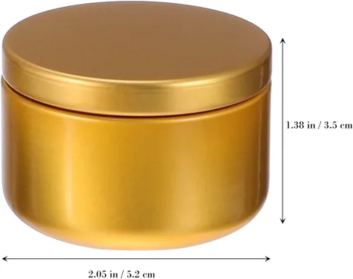 Vista 5 de SEWACC 12 latas de metal para velas, recipientes redondos para manualidades, almacenamiento portátil para caramelos, cuentas y artículos de diseño