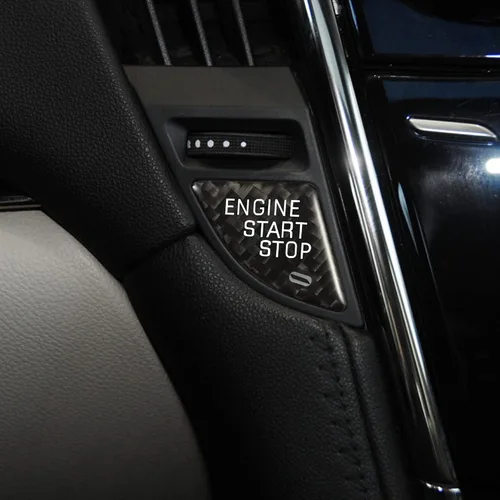 Vista 7 de TOMALL Adhesivo de fibra de carbono para botón de arranque del motor del automóvil Compatible con interruptor de motor Cadillac ATS ATS-L, cubierta