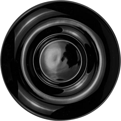 Vista 5 de Yesland Paquete de 2 tazas y platillo de café de cerámica de 8.5 onzas, tazas de capuchino negro brillante para cafetería y barista, perfectas