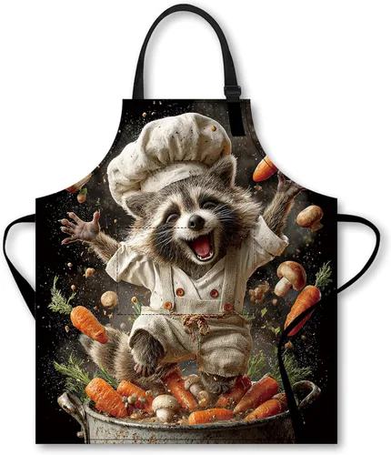 Vista 17 de Nuxovilar Bonito delantal con bolsillos, 26.77 x 30.7 pulgadas, versátil para preparación de comidas, hornear, cocinar en las festividades