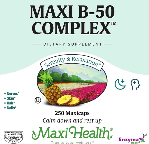 Vista 5 de Maxi Health Complejo de vitamina B para aliviar el estrés para mujeres y hombres, vitamina B6, B12, biotina, inositol, folato, vegano, sin gluten