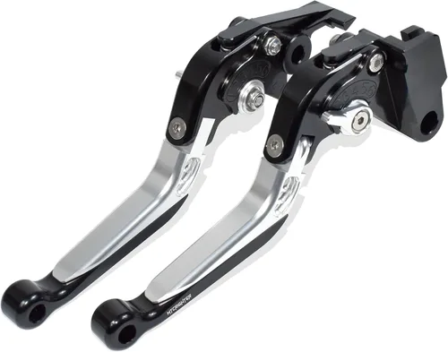 Vista 12 de Palanca de freno plegable retráctil Palanca de embrague para Yamaha Fazer FZ-1 FZ-8 FZ-6 FZ-6R FZS600, aleación de aluminio CNC fabricada (negro)