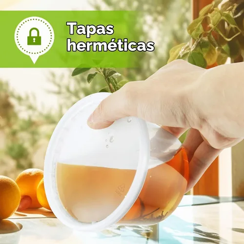 Vista 4 de NEEBAKE 75 juegos de recipientes de 12 onzas con tapas herméticos de plástico para almacenamiento de alimentos con tapas para sopa, slime, avena