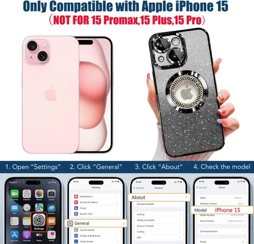 Vista 256 de Misscase Funda magnética con purpurina para iPhone 11 compatible con MagSafe, protección completa, delgada, a prueba de golpes, antiarañazos