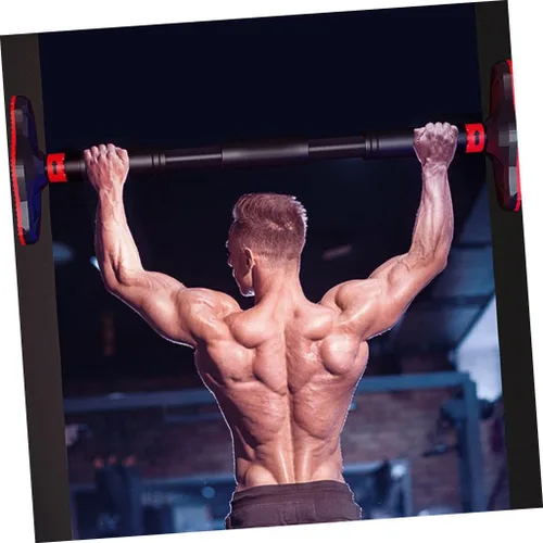 Vista 5 de Luxshiny Barra de dominadas para puerta, gimnasio en casa, entrenamiento de fuerza, equipo de fitness sin necesidad de perforación, capacidad
