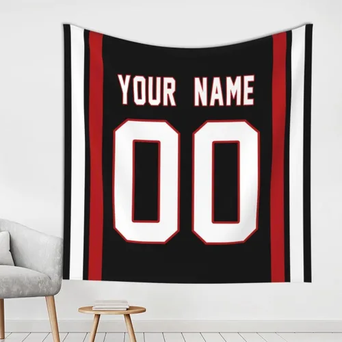 Vista 30 de Tapiz personalizado de fútbol americano personalizado con cualquier nombre, tapiz de 59 x 59 pulgadas, para colgar en la pared, gimnasio, deportes