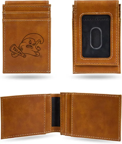 Vista 135 de Cartera de bolsillo frontal grabada con láser NCAA - Compacta/Cómoda/Delgada