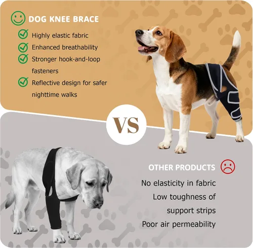 Vista 6 de Rodillera para perro para pierna trasera desgarrada del ACL, para Negro
