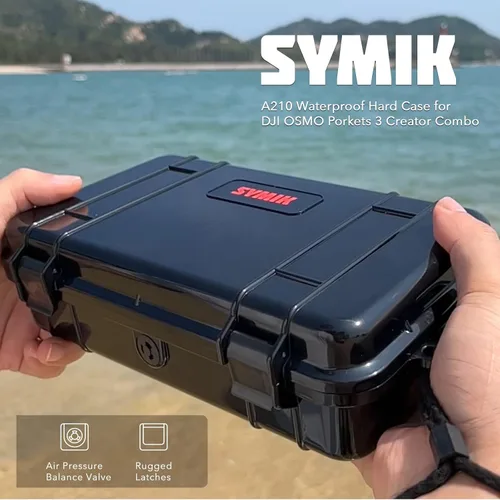 Vista 6 de SYMIK - Funda rígida para DJI Osmo Pocket 4 / Pocket 3 / Xtra Muse Waterproof Shockproof Hard Case, Portable Travel Storage Case with Wrist Strap