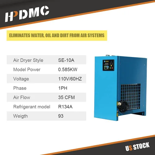 Vista 2 de Secador de aire refrigerado HPDMC 35 CFM para compresor de aire 10HP