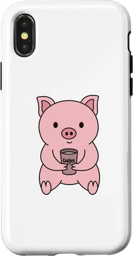 Vista 4 de Funda de trabajo de oficina para iPhone 15 Pig Coffee Monday