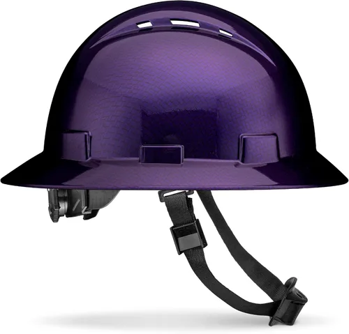 Vista 8 de Casco de construcción OSHA de ala completa con diseño camuflaje ventilado de acabado mate, suspensión de 6 puntos