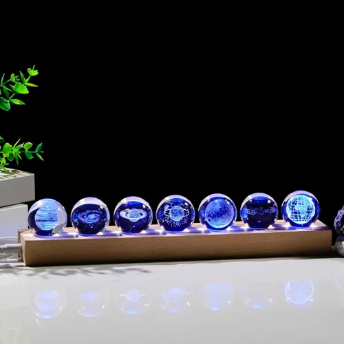Vista 7 de Qianwei Bola de cristal 3D, decoración gótica de Halloween con base de lámpara LED, el mejor regalo de cumpleaños para hombres, profesores, niños