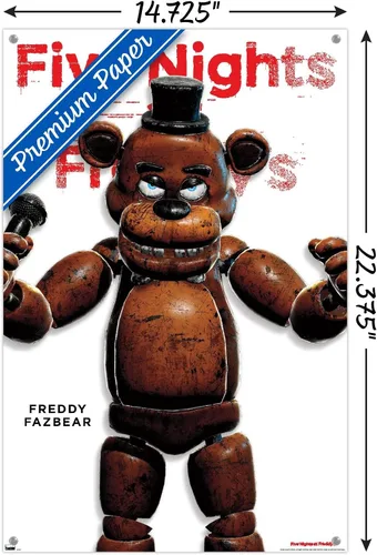 Vista 3 de Five Nights at Freddy's - Póster de pared de la serie Freddy con pasadores