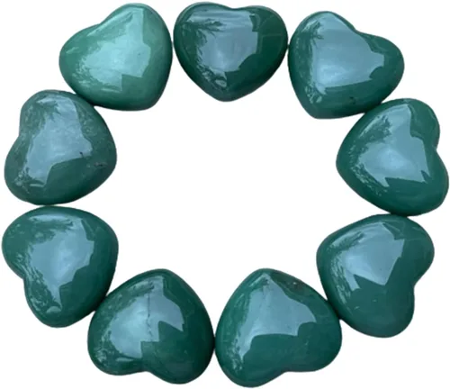 Vista 11 de Corazón hinchado de piedras preciosas al por mayor, corazones hinchados de piedras preciosas pulidas, piedra de palma de cristal, corazón de cristal