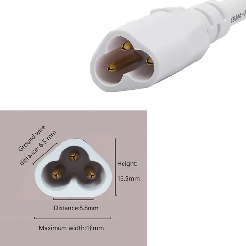 Vista 2 de SinLoon Cable divisor LED T5 T8, conector de cable LED de 3 pines, cable de extensión divisor de 5 vías para luces de techo, tubo LED, soporte