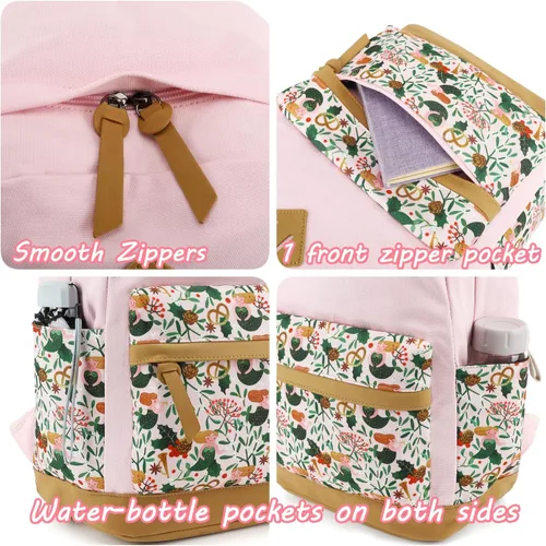 Vista 6 de Leaper Mochila escolar linda para niñas: bolsas de lona Kawaii para niñas de 10 a 12 años - Mochilas de viaje para laptop para adolescentes