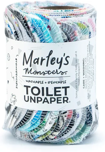 Vista 8 de Marley's Monsters Papel higiénico sin papel – Rollo de 24 unidades, papel higiénico reutilizable – Toallitas absorbentes para bidé, (Cactus)