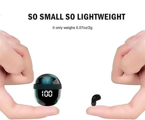 Vista 2 de Los mini auriculares invisibles más pequeños inalámbricos Bluetooth, de perfil bajo, micro pequeños, discretos, ocultos, para el trabajo