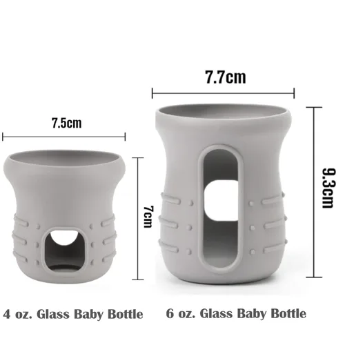 Vista 6 de haakaa Funda de vidrio para biberón, funda de silicona antideslizante para biberón de vidrio de cuello ancho, 4.2 onzas, 1 paquete