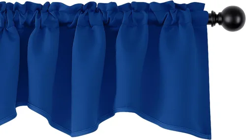 Vista 12 de Cenefas Deconovo festoneadas para cortinas pequeñas para oscurecimiento con barra de cortina sólida