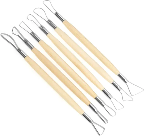 Vista 5 de 6 herramientas de escultura de arcilla, pequeños bucles de escultura de arcilla para tallar cera de doble extremo, rastrillos herramientas