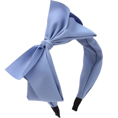 Vista 10 de WantGor Diademas de turbante anchas para mujer con lazo anudado para el pelo y accesorios de lazos (negro)