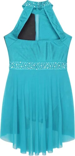Vista 34 de CHICTRY Kids Girls Sparkly Rhinestone Ballet Gymnastics Leotards Modern Lyrical Dance Costume