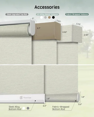 Vista 6 de Yoolax Persianas motorizadas con control remoto, persianas inteligentes Beige