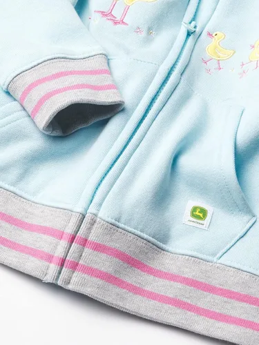Vista 3 de John Deere Sudadera con capucha de forro polar con cremallera para niñas
