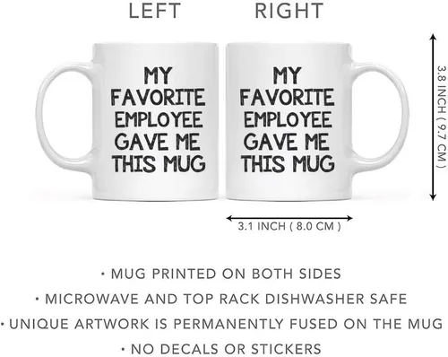 Vista 2 de Funny Boss - Taza de café de oficina – Regalo para mi empleado favorito – Regalo de oficina de broma para el mejor jefe – Cumpleaños únicos y – Taza