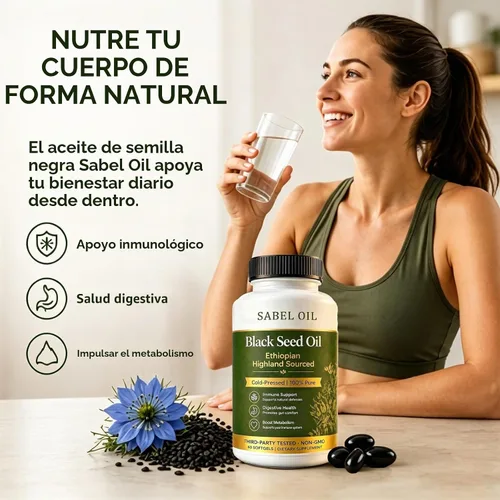 Vista 4 de Aceite de semilla negra etíope, cápsulas de aceite de semilla