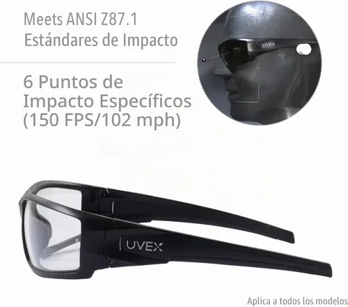 Vista 4 de Honeywell Uvex Hypershock - Lentes de seguridad, marco marrón con lente SCT-Reflect 50 y revestimiento duro antiarañazos (S2963)