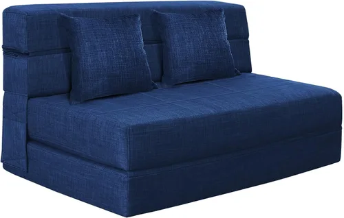 Vista 8 de Nigoone Sofá Cama Futón, Silla Plegable Versátil para Dormir con Almohada, Espuma Viscoelástica de Soporte, Tela de Pana Suave, Sofá de Piso Negro