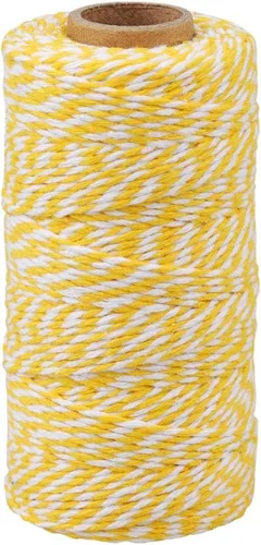 Vista 22 de jijAcraft Cordel de Hilo Blanco y Negro, 328 Pies de Cordel de Panaderos de Navidad, Cuerda de Empaque Resistente de 2MM para Manualidades DIY