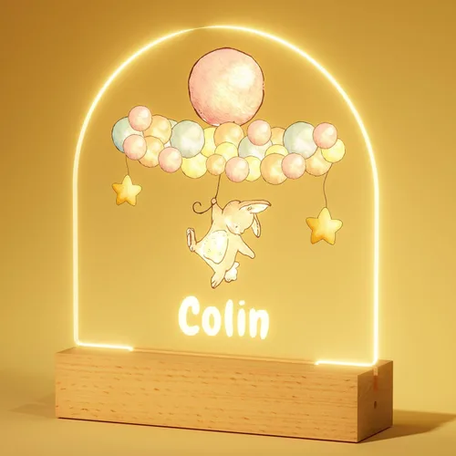 Vista 17 de Luz nocturna personalizada, luz nocturna acrílica Koala, regalos personalizados para niños, nombre personalizado, brillo ajustable, alimentación