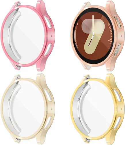 Vista 20 de (Paquete de 4) Funda Protectora de Pantalla Compatible para Samsung Galaxy Watch 6 de 40 mm (Versión 2023) Funda de Silicona Protectora Completa