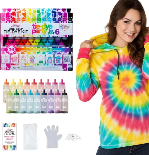 Vista 3 de Kit de tinte de un solo paso Tulip: Suministros para fiesta de teñido anudado, 18 botellas