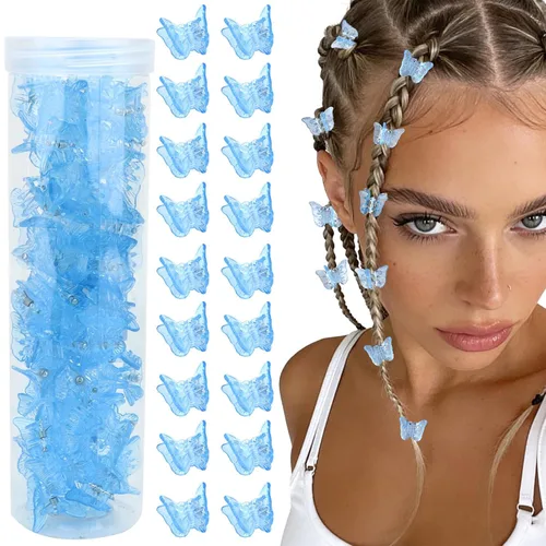Vista 5 de YISSION 60 pinzas pequeñas de mariposa para el cabello (negro)
