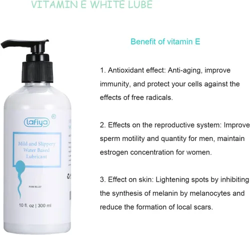 Vista 5 de Lubricante a base de agua, lubricante blanco cremoso de vitamina E para sexo vaginal y anal, lubricante personal antideslizante de larga duración