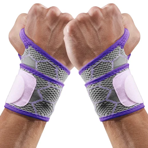 Vista 11 de Muñequera deportiva delgada, muñequera para alivio del túnel carpiano, soporte de muñeca de compresión sin neopreno para entrenamiento, muñequeras